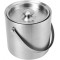 Balde De Gelo Parede Dupla Com Tampa Aço Inox Mimo Style